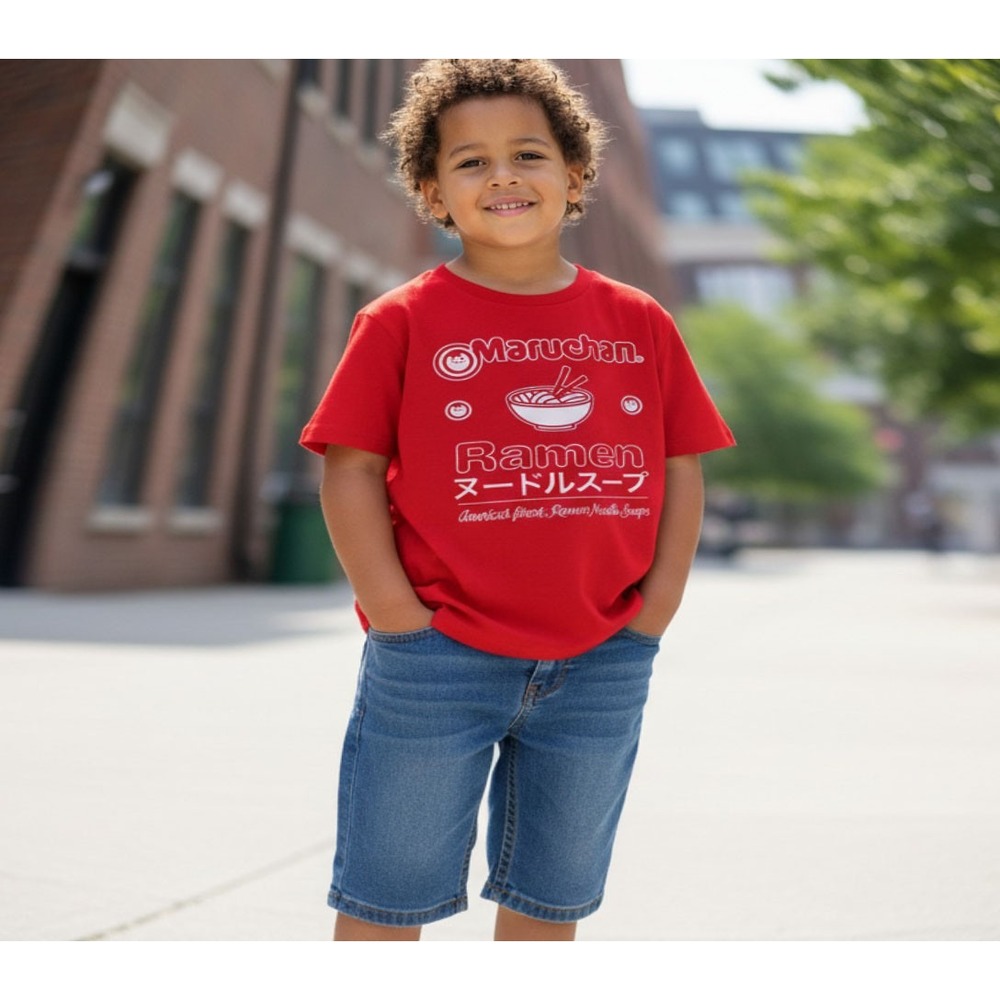 Big Boys Maruchan Ramen Noodle Soup Red Graphic T-Shirt Short Sleeve Crewneck XL